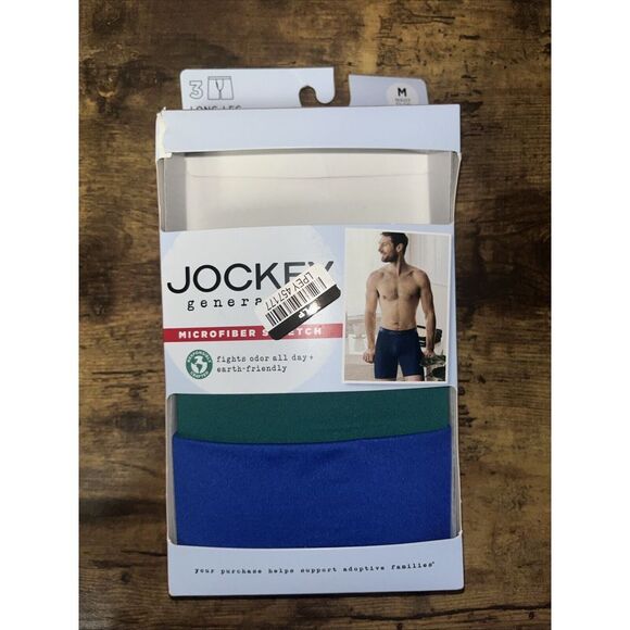 Jockey generation‎ microfiber stretch men's long legged boxer briefs medium 2 Pk - Picture 1 of 5